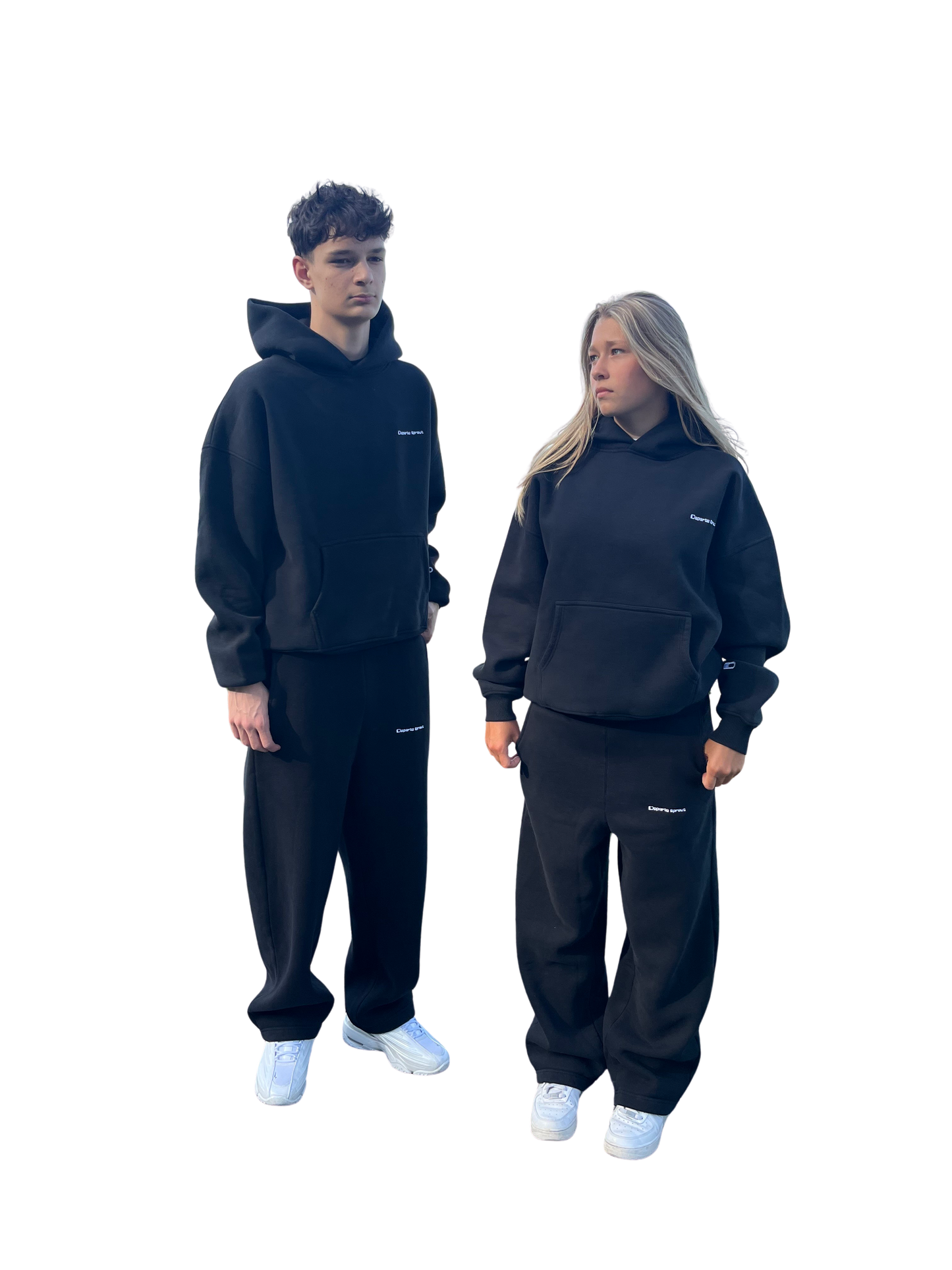 OPEN LEG JOGGERS WASHED BLACK